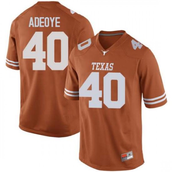 Mens University of Texas #40 Ayodele Adeoye Game Jersey Orange